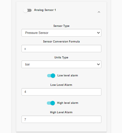Analog sensor configuration