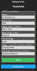 Tasmota setting MQTT parameters